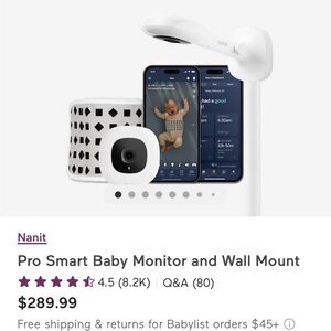 Nanit Pro Smart Baby Monitor and Wall Mount - White
